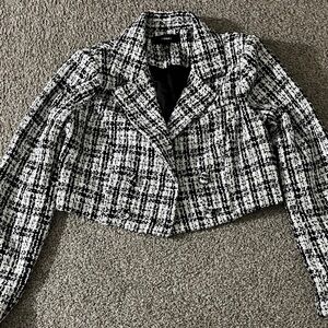 Forever 21 Black and White Tweed Blazer
